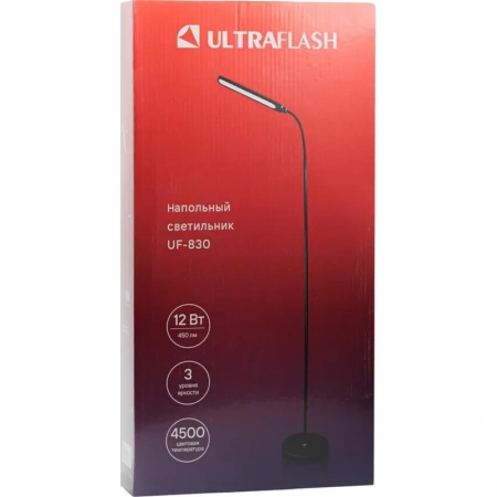 Торшер Ultraflash UF-830 C02 чёрный