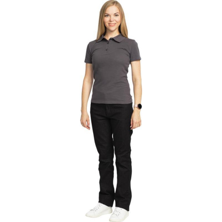 Рубашка поло женская серая с короткими рукавами (размер L, 220 г/кв.м) Рубашка поло женская серая с короткими рукавами (размер L, 220 г/кв.м)