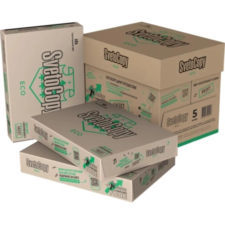 Бумага офисная SvetoCopy ECO А4 80 г/кв.м марка Сэ не менее 60% ISO (500  листов)