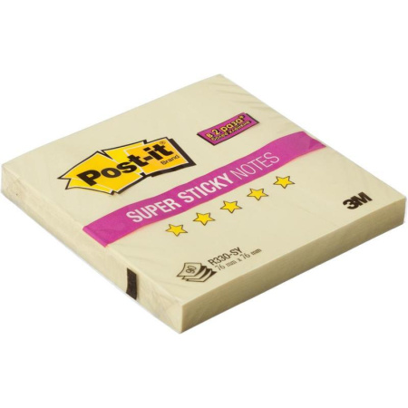 Стикеры Post-it Super Sticky 76x76 мм Z-сложения желтые пастельные 90 листов