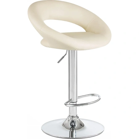 Стул барный Dobrin Mira кремовый/хромированный (искусственная  кожа/металл)