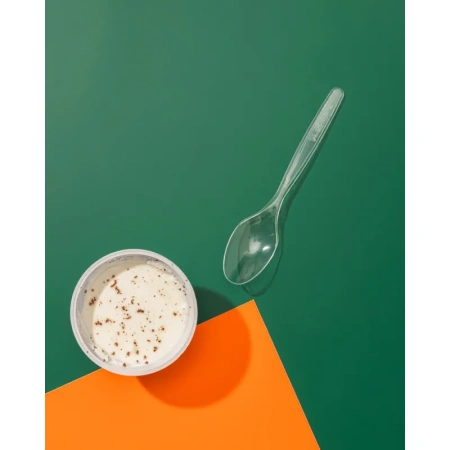 Ложка одноразовая столовая Комус Бюджет прозрачная 180 мм 50 штук в упаковке