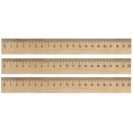 Линейка № 1 School деревянная 20 см (3 штуки в упаковке)