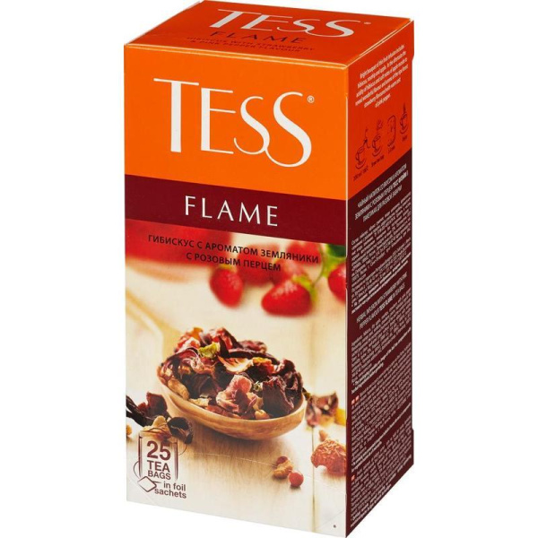 Чай Tess Flame травяной фруктовый 25 пакетиков