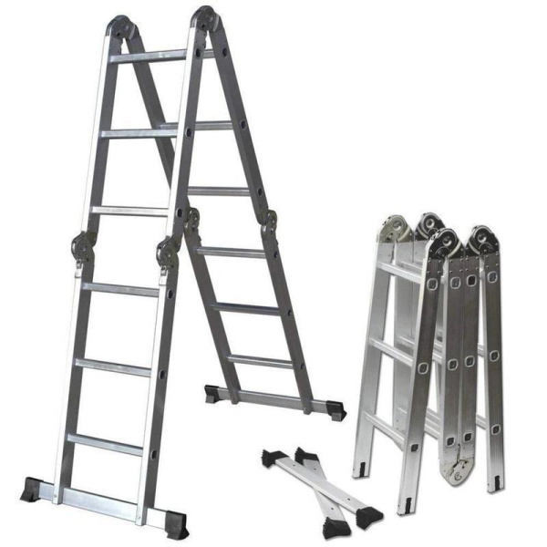 Лестница-трансформер Alutek алюминиевая четырехсекционная 4х3 ступени