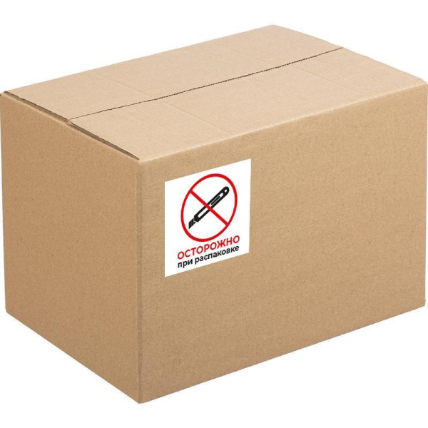 Этикетки самоклеящиеся Promega label Осторожно при распаковке 105х99 мм  6 штук на листе белые (20 листов в упаковке)
