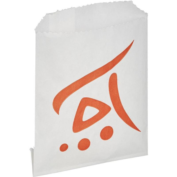 Крафт-пакет бумажный для выпечки жиростойкий белый с рисунком 9х8 см  (2000 штук в упаковке)