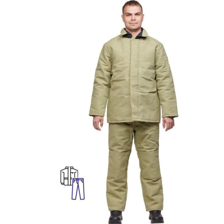 Костюм сварщика брезентовый утепленный хаки (размер 44-46, рост 182-188)