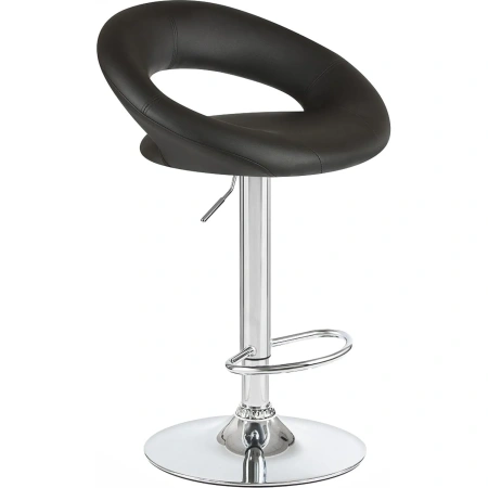 Стул барный Dobrin Mira чёрный/хромированный (искусственная кожа/металл)