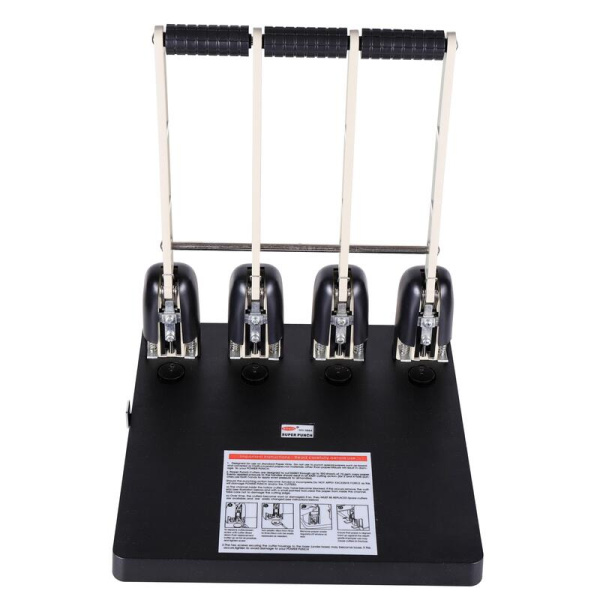 Дырокол Attache до 150 листов черный с линейкой