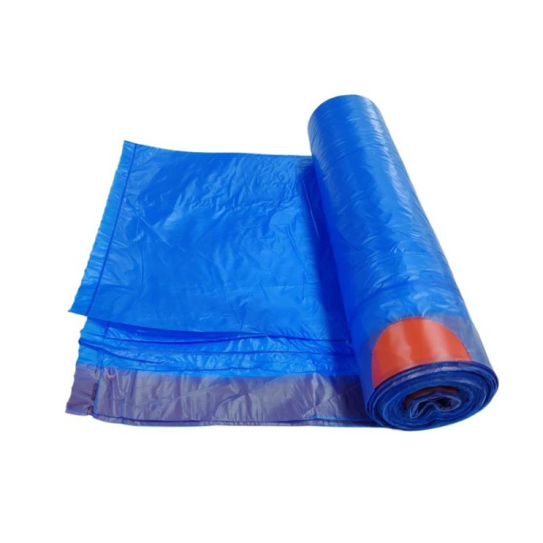 Мешки для мусора на 30 л с завязками Luscan синие (ПНД, 25 мкм, в рулоне  20 штук, 50x60 см)