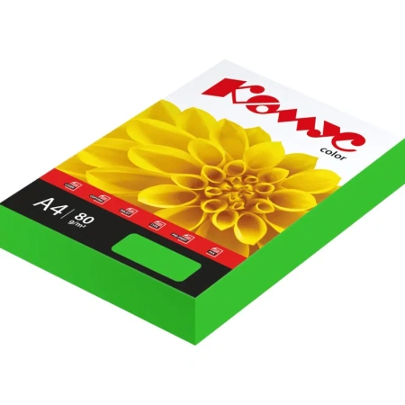 Бумага цветная для печати Комус Color зеленая интенсив (А4, 80 г/кв.м, 500 листов)