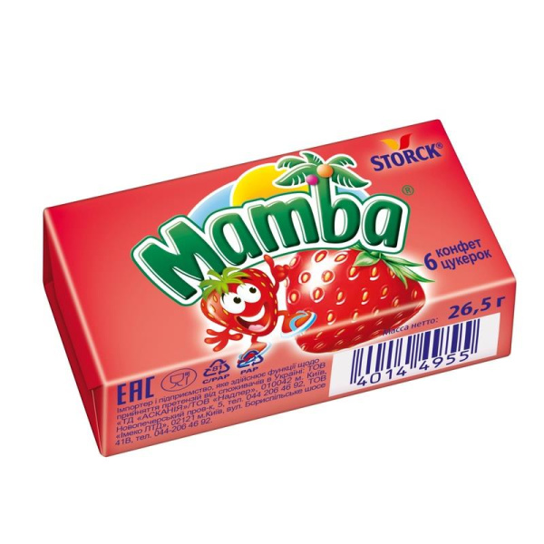 Конфеты жевательные Mamba Ассорти 26.5 г (48 штук в упаковке)