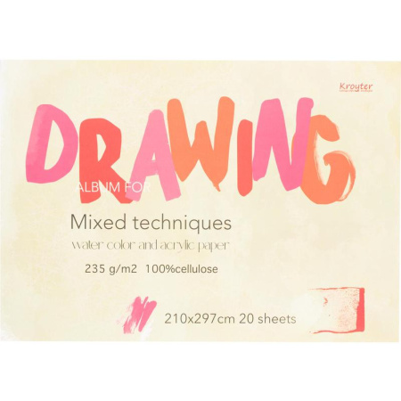 Альбом для рисования Kroyter Проф для смешанных техник А4 20 листов