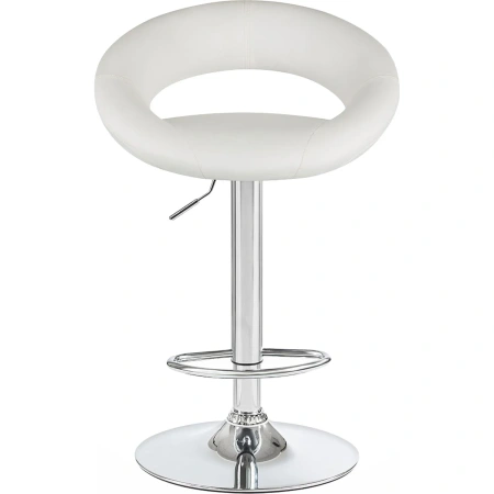 Стул барный Dobrin Mira белый/хромированный (искусственная кожа/металл)