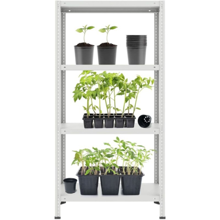 Стеллаж металлический Everest Lite серый 4 полки 750х300х1500 мм