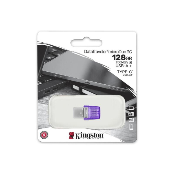 Флешка USB 3.2 128 ГБ Kingston Microduo 3C G3 (DTDUO3CG3/128GB)