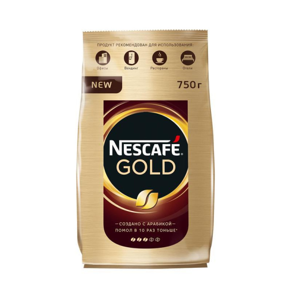 Кофе растворимый Nescafe Gold 750 г (пакет)