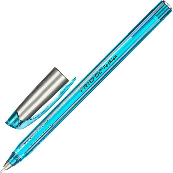 Ручка шариковая одноразовая неавтоматическая масляная Unimax Trio DC Fashion голубая (толщина линии 0.7 мм)