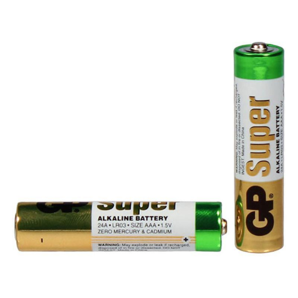 Батарейки GP Super мизинчиковые ААA LR03 (2 штуки в упаковке)