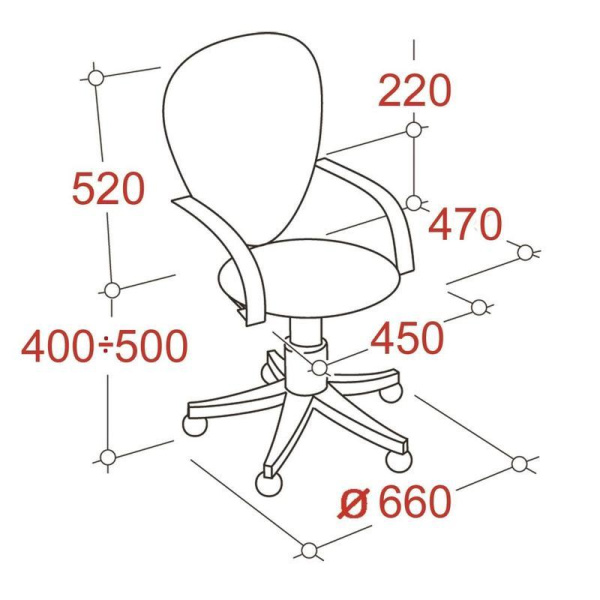 Кресло офисное Easy Chair 203 черное (сетка/ткань, металл)