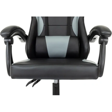 Кресло игровое Easy Game EG-907 чёрное/серое (экокожа, пластик)