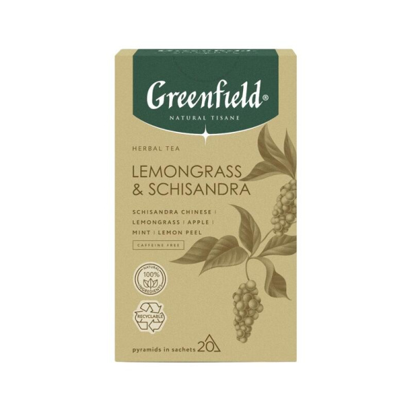Чай Greenfield Natural Tisane Lemongrass & Schisandra травяной 20  пакектиков