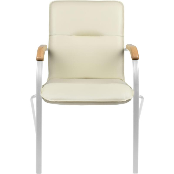 Конференц-кресло Easy Chair Samba V-18 1.007 бежевый/бук (искусственная  кожа, металл металлик)