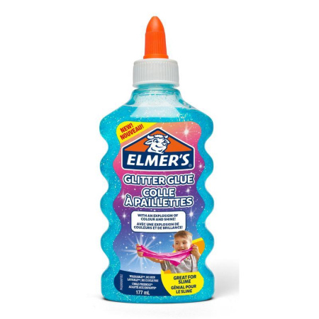 Клей для слаймов Elmers с голубыми блестками 177 мл