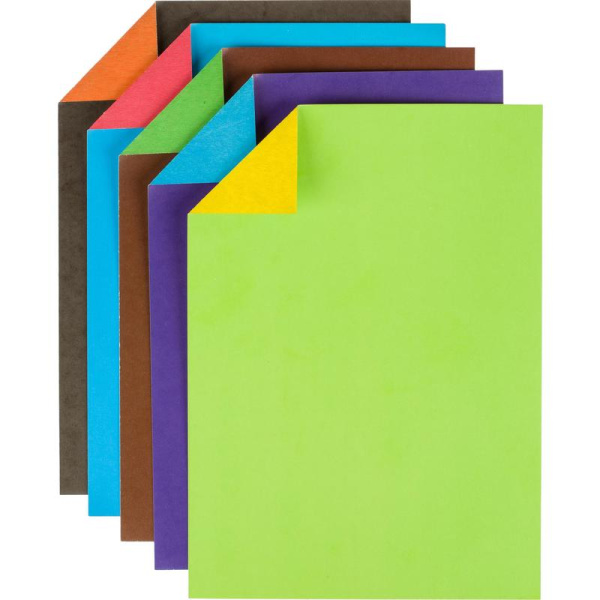 Картон цветной двухсторонний №1 School (А4, 5 листов, 10 цветов,  мелованный)