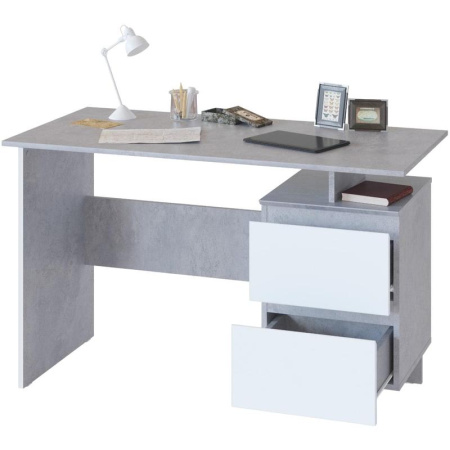 Стол компьютерный Сокол СПм-19 (серый/белый, 1200х600х740 мм)