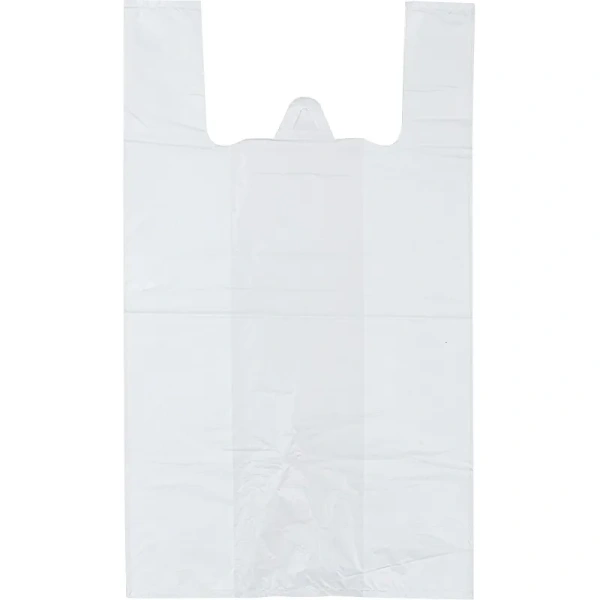 Пакет-майка ПНД 15 мкм белый (30+18х55 см, 100 штук в упаковке)