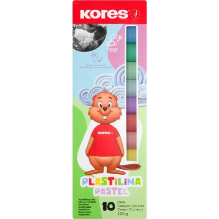 Пластилин классический Kores Plastilina 10 цветов 200 грамм