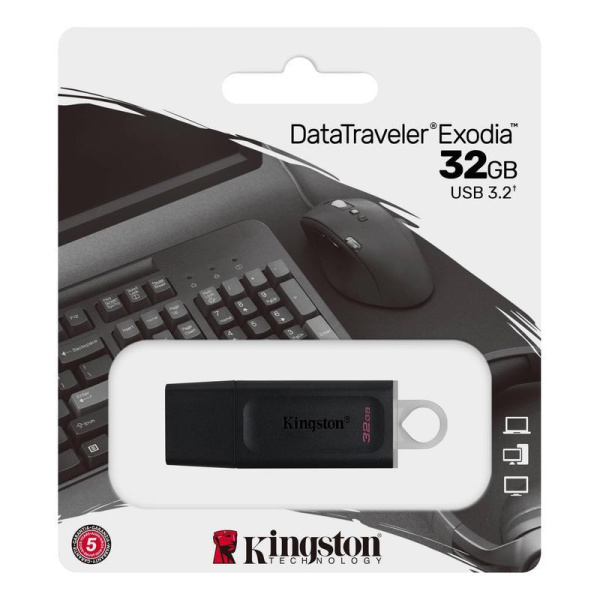 Флеш-память Kingston DataTraveler Exodia, USB 3.2 G1, б/чер, DTX/32GB