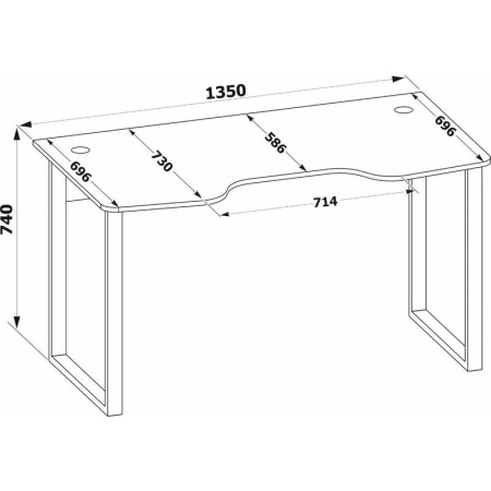 Стол компьютерный Сокол КСТ-19 (белый/черный, 1350х730х740 мм)