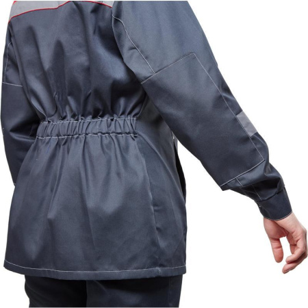 Костюм рабочий летний женский л20-КБР с СОП серый/красный (размер 52-54, рост 170-176)