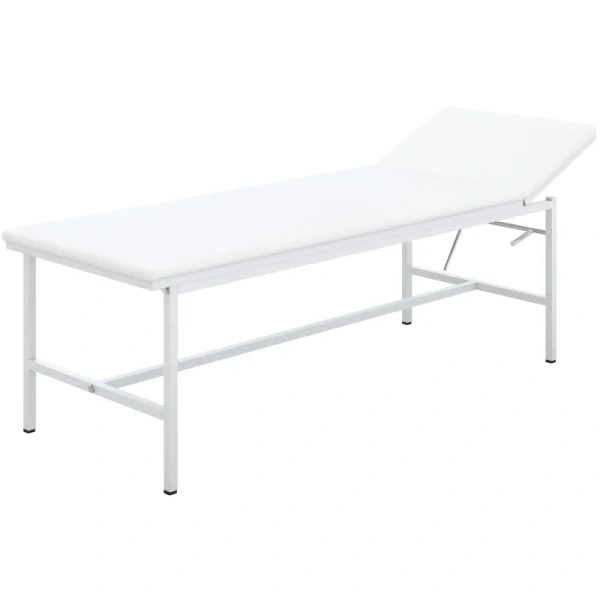 Кушетка медицинская смотровая с подголовником КМС-01-МСК/МСК-203 белая  (винилискожа)