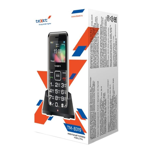Мобильный телефон Texet TM-B319 красный