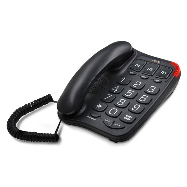 Телефон проводной TeXet TX-214 черный