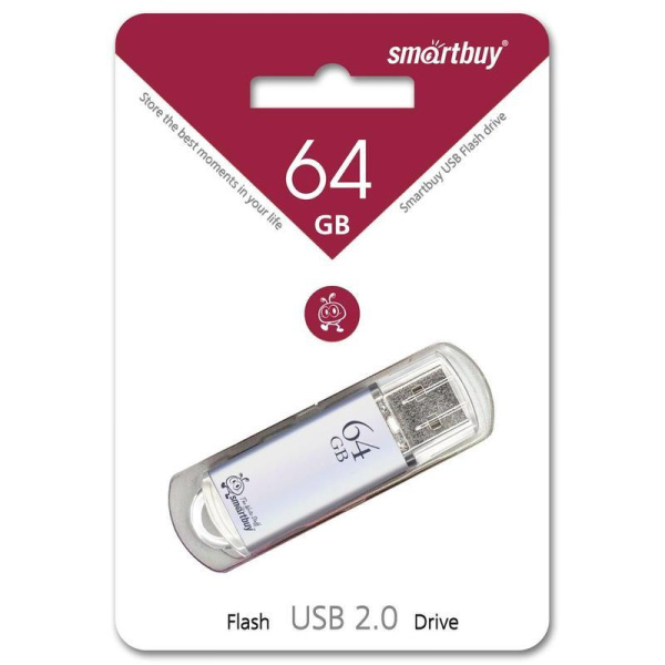 Флеш-память SmartBuy V-Cut 64 Gb USB 2.0 серебристая