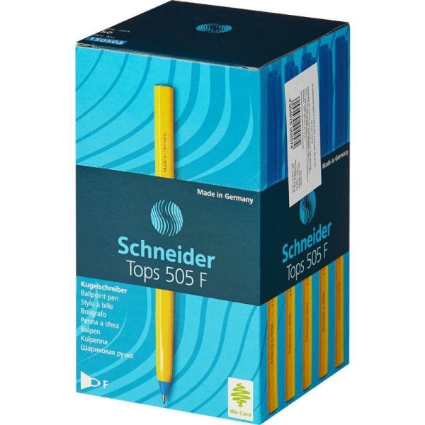 Ручка шариковая Schneider Tops 505 F синяя (толщина линии 0.3 мм)