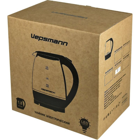 Чайник электрический Vepsmann VN-193 серый Чайник электрический Vepsmann VN-193 серый