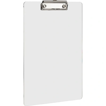 Папка-планшет с зажимом Комус А4 акриловая прозрачная