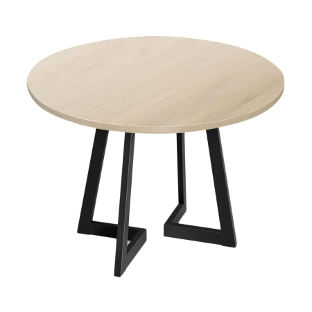 Стол обеденный Энги-6 (молочный дуб/черный, 1000х1000х760 мм)