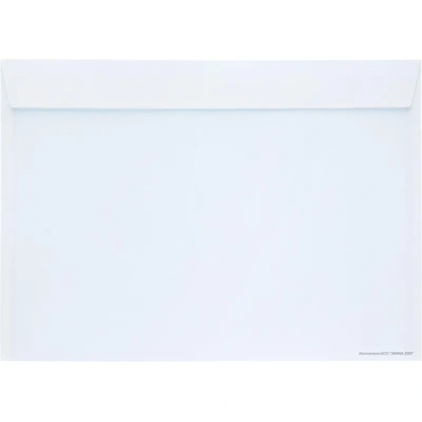 Конверт Комус C4 90 г/кв.м белый стрип с внутренней запечаткой (250 штук  в упаковке)