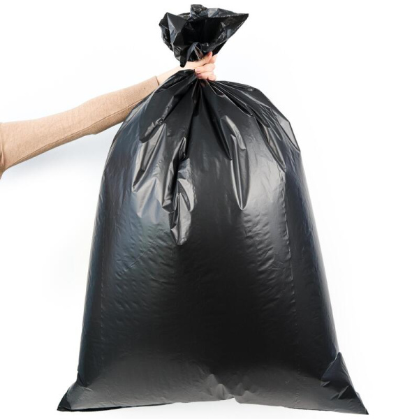 Мешки для мусора на 120л черные (ПВД, 40 мкм, в рулоне 10 штук, 66х104  см)