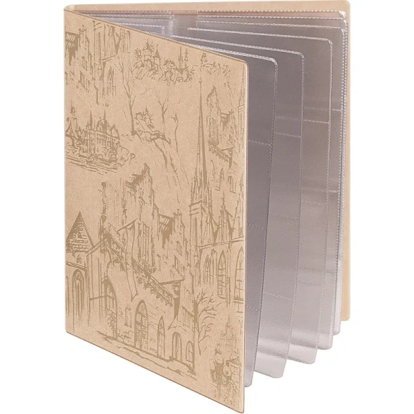 Визитница настольная Комус пластиковая на 256 визиток бежевая