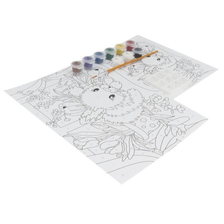 Картина по номерам Lori Пушистый зайка