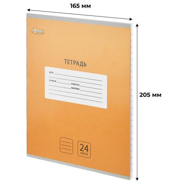 Тетрадь школьная оранжевая №1 School Интенсив А5 24 листа в линейку (10  штук в упаковке)