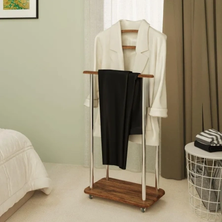 Вешалка костюмная Комус Мебель Элдридж (дуб американский/хромированный,  500х295х1050 мм)